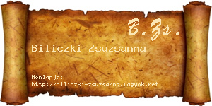 Biliczki Zsuzsanna névjegykártya